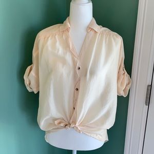 Cute semi-sheer express button down shirt